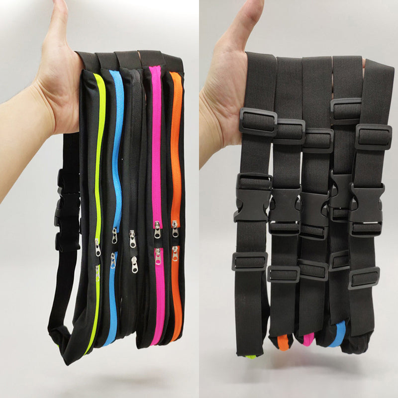 Sports Waist Bag With Double Pocket Slim Zip Running Phone Belt Bags